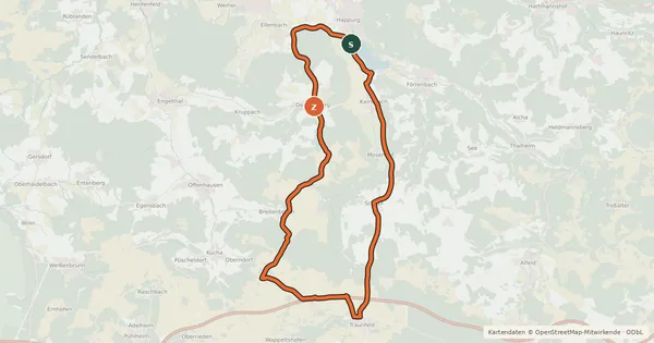Kartenübersicht der Radroute Frankenalb 10