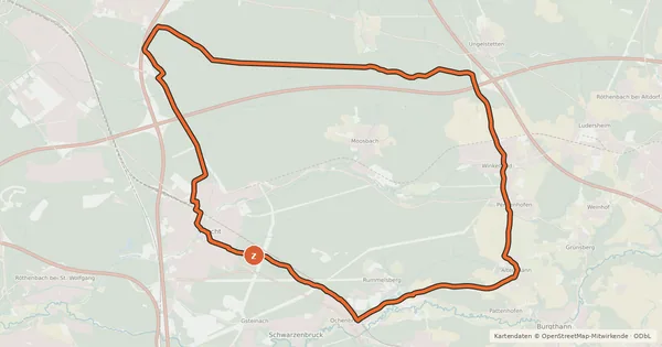 Kartenübersicht der Radroute Frankenalb 17