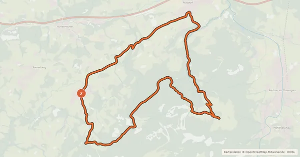 Kartenübersicht der Radroute Frasdorfer Hütte