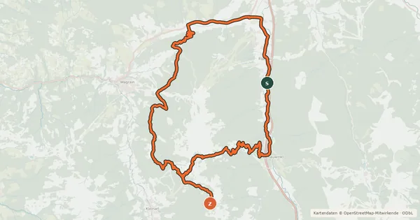 Kartenübersicht der Radroute Frauenalm Runde