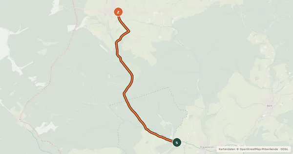 Kartenübersicht der Radroute Frauenkron (45) - Udenbreth (78)