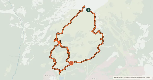 Kartenübersicht der Radroute Freeride Grand Montana