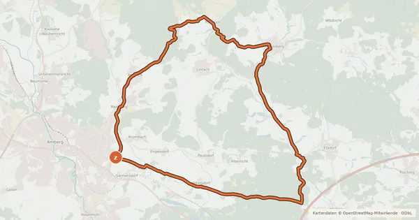 Kartenübersicht der Radroute Freudenbergtour