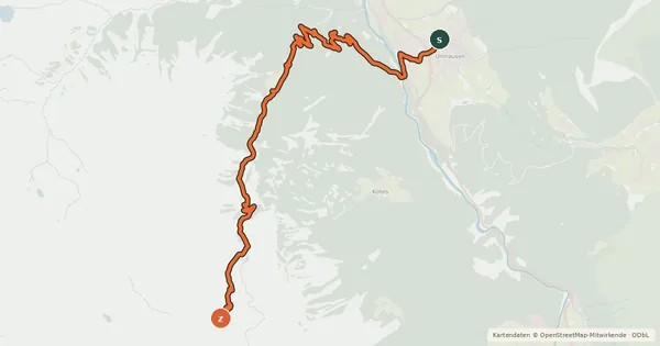 Kartenübersicht der Radroute Frischmann Hütte