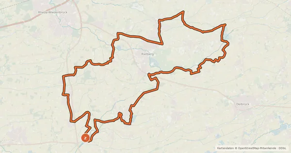 Kartenübersicht der Radroute Fröhliche Landpartie