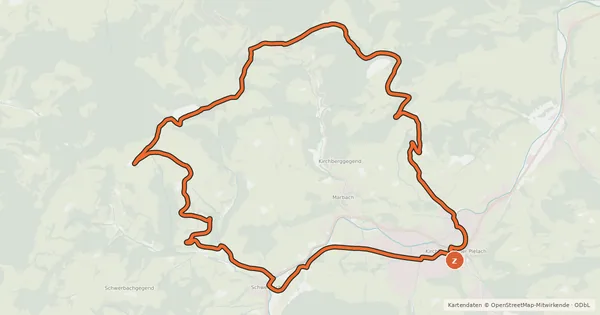Kartenübersicht der Radroute Fronberg- Luft - Route