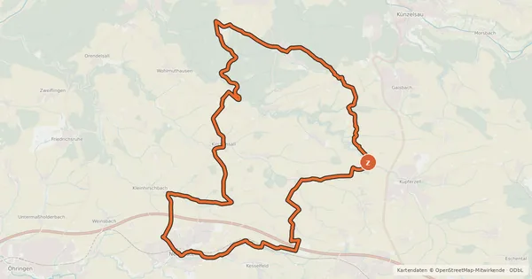 Kartenübersicht der Radroute Fürsten-Tour