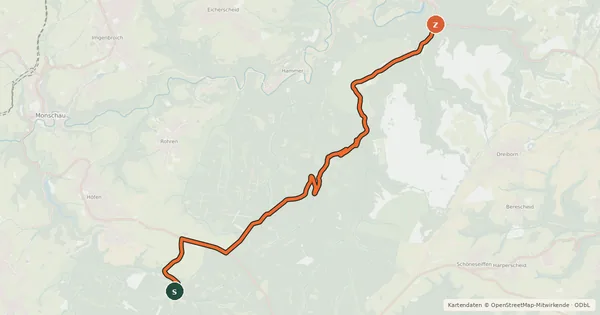 Kartenübersicht der Radroute Fuhrtsbach (04) - Einruhr (82)