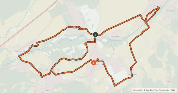 Kartenübersicht der Radroute g'sunder Radweg