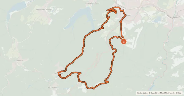 Kartenübersicht der Radroute G3 (Gipfeltour zur Schalke)
