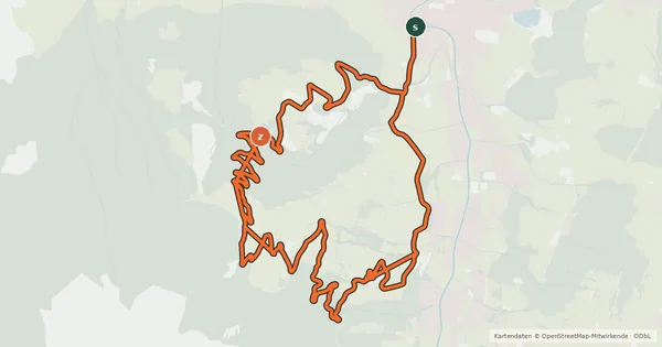 Kartenübersicht der Radroute Gaisberg