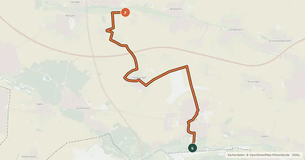 Kartenübersicht der Radroute Gangelt (51) - Gangelt (53)
