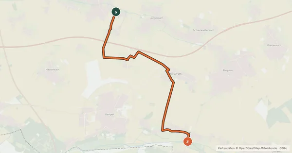 Kartenübersicht der Radroute Gangelt (55) - Gangelt (57)