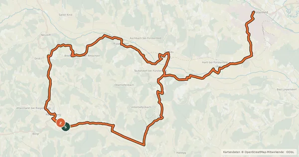 Kartenübersicht der Radroute Gaumenfreuden-Tour