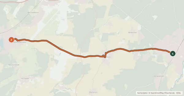 Kartenübersicht der Radroute Gauting - Weßling