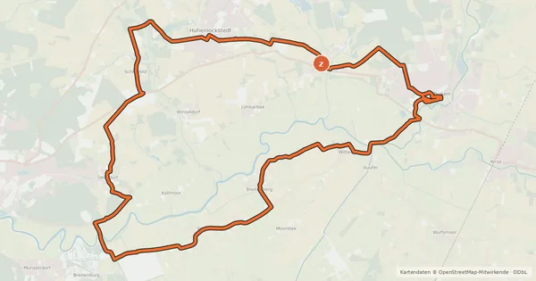 Kartenübersicht der Radroute Geest-Marsch-Tour