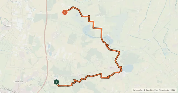 Kartenübersicht der Radroute Geestland
