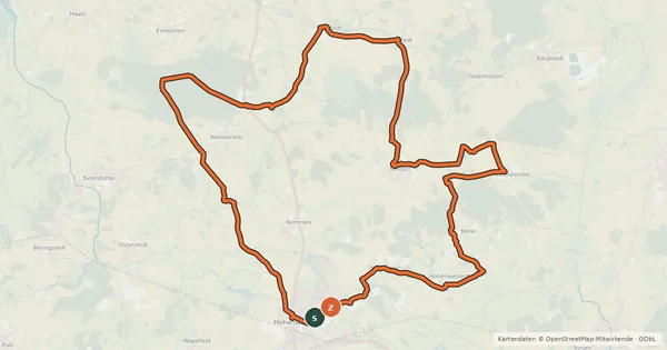 Kartenübersicht der Radroute Gehege Tour