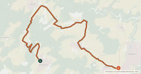 Kartenübersicht der Radroute Geierlay-Radweg