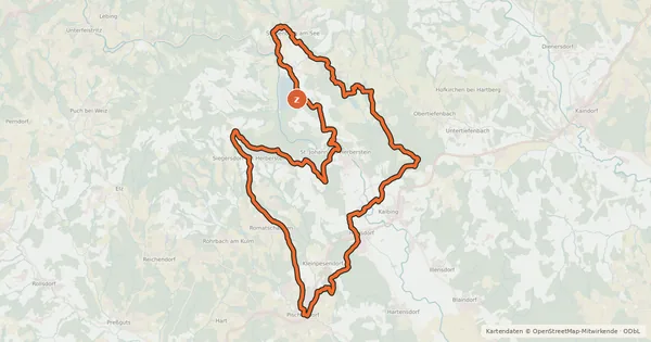Kartenübersicht der Radroute Geierwandtour