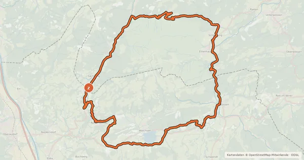 Kartenübersicht der Radroute Geigelstein Umrundung