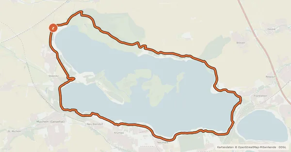 Kartenübersicht der Radroute Geiseltalsee-Rundweg