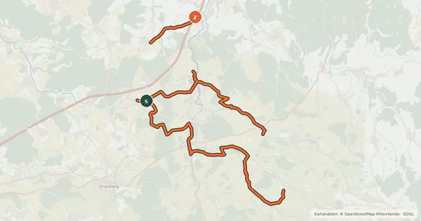 Kartenübersicht der Radroute Gelbes Wappen?