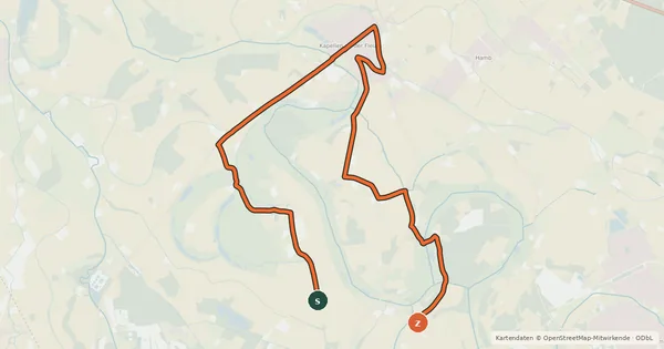 Kartenübersicht der Radroute Geldern-Route, Gelb