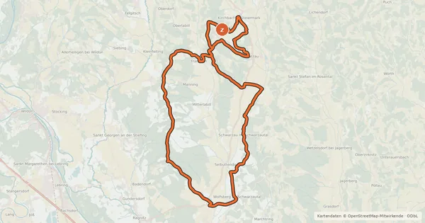 Kartenübersicht der Radroute Genuss-Tour