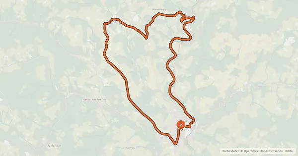 Kartenübersicht der Radroute Genuss Tour rund um Birkfeld
