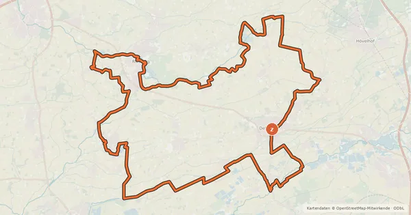 Kartenübersicht der Radroute Genussroute Delbrück