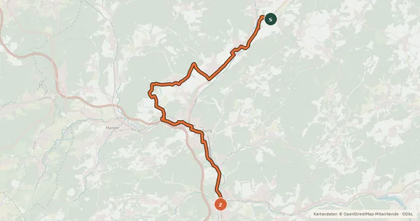 Kartenübersicht der Radroute Geopark Montanroute