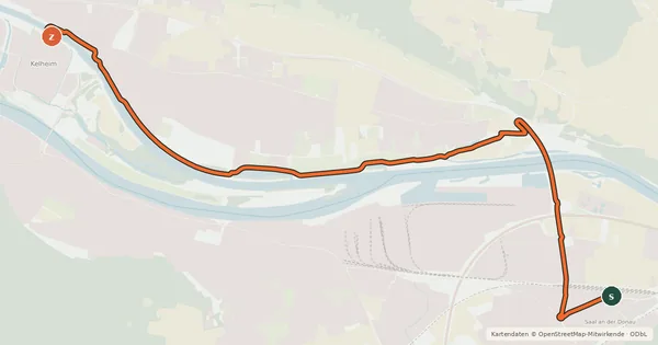Kartenübersicht der Radroute GeoRadweg Altmühltal Bahnzubringer