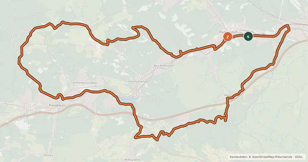 Kartenübersicht der Radroute Georgenberg-Strecke