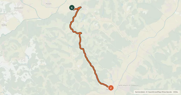 Kartenübersicht der Radroute Georgenbergradweg
