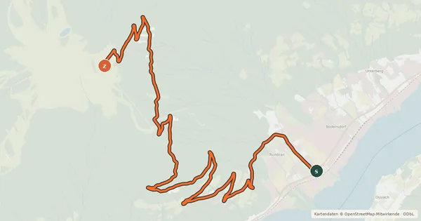 Kartenübersicht der Radroute Gerlitzen Alpenstraße