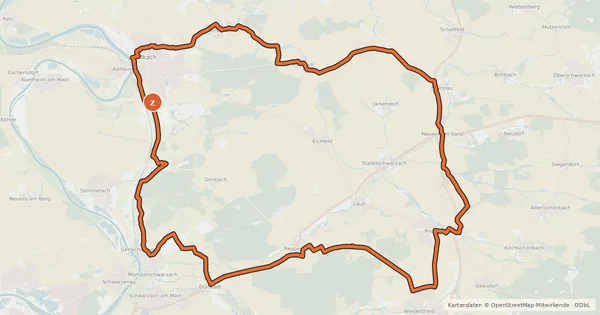 Kartenübersicht der Radroute Geschichts-Tour