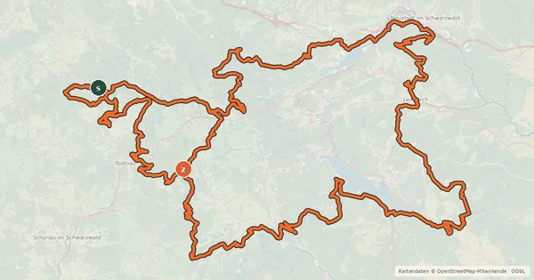 Kartenübersicht der Radroute Gipfeltrail Hochschwarzwald