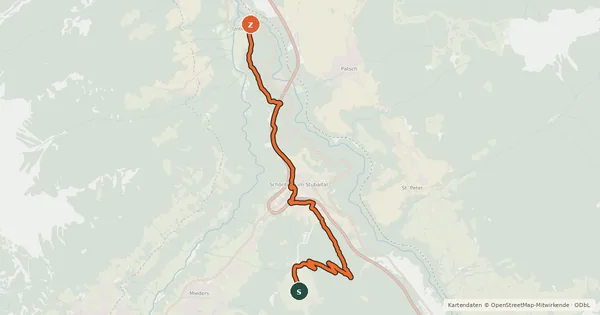 Kartenübersicht der Radroute Gleins