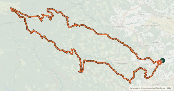 Kartenübersicht der Radroute Glitz-Alm-Tour (Wies)