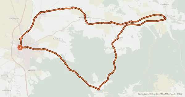 Kartenübersicht der Radroute Göllersbachtal-Radweg