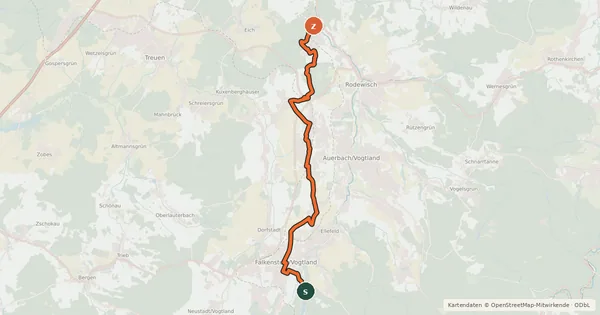 Kartenübersicht der Radroute Göltzschtal-Höhenradweg