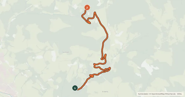 Kartenübersicht der Radroute Görlitzer Hütte