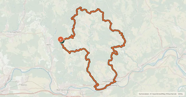 Kartenübersicht der Radroute Görwihl - Genussradeln mit Alpenpanorama