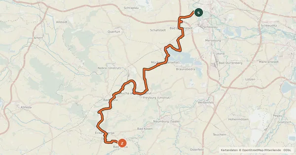 Kartenübersicht der Radroute Goetheradweg