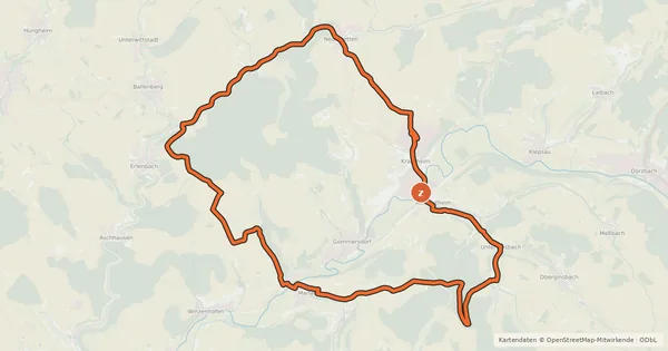 Kartenübersicht der Radroute Götz von Berlichingen Gedächtnistour