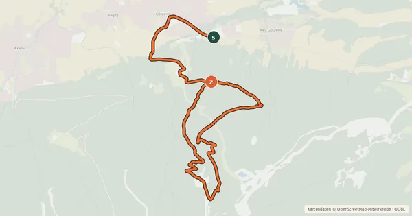Kartenübersicht der Radroute Götzner Alm