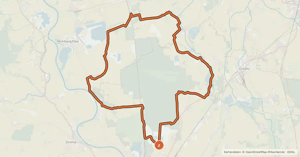 Kartenübersicht der Radroute Gohrischheiderundweg