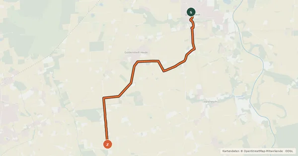 Kartenübersicht der Radroute Goldenstedt (20) - Goldenstedt (35)