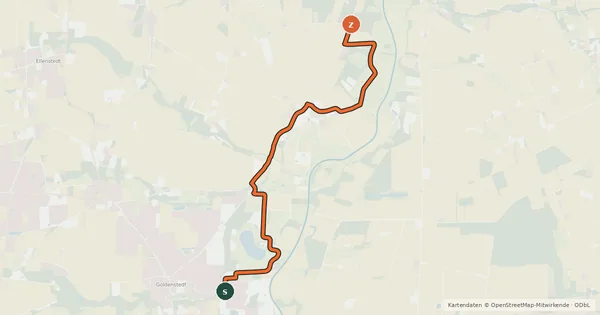 Kartenübersicht der Radroute Goldenstedt (40) - Goldenstedt (46)